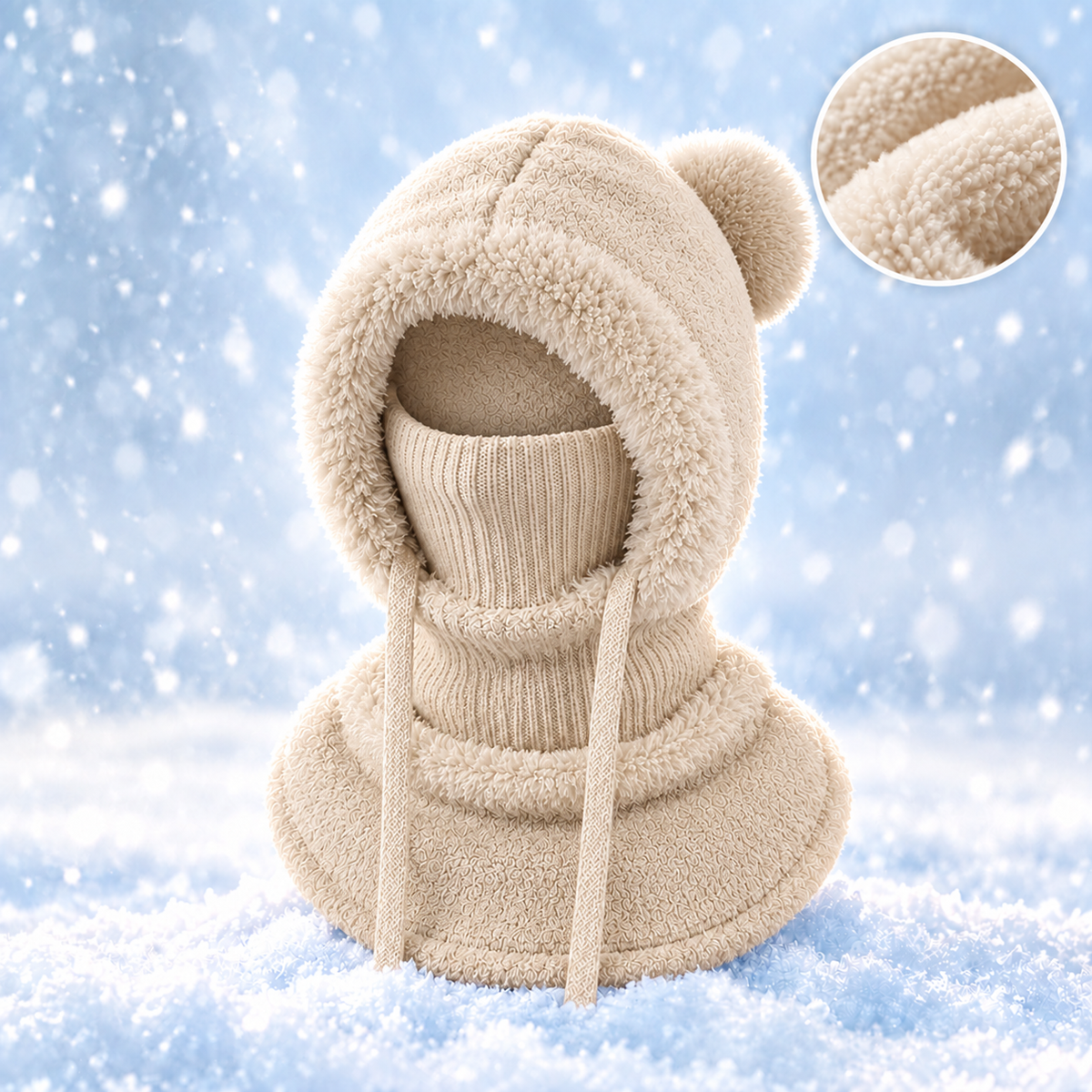 Snowfall Fleece Beanie & Face Mask